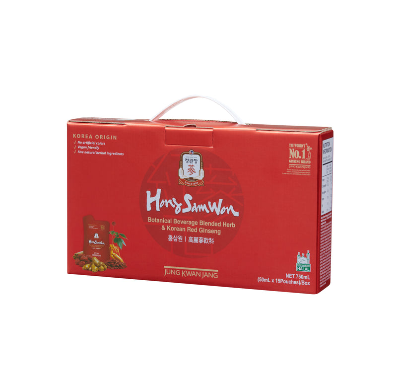 Hong Sam Won Korean Red Ginseng and Blended Herb 50ml x (15 Pouches or 30 Pouches)