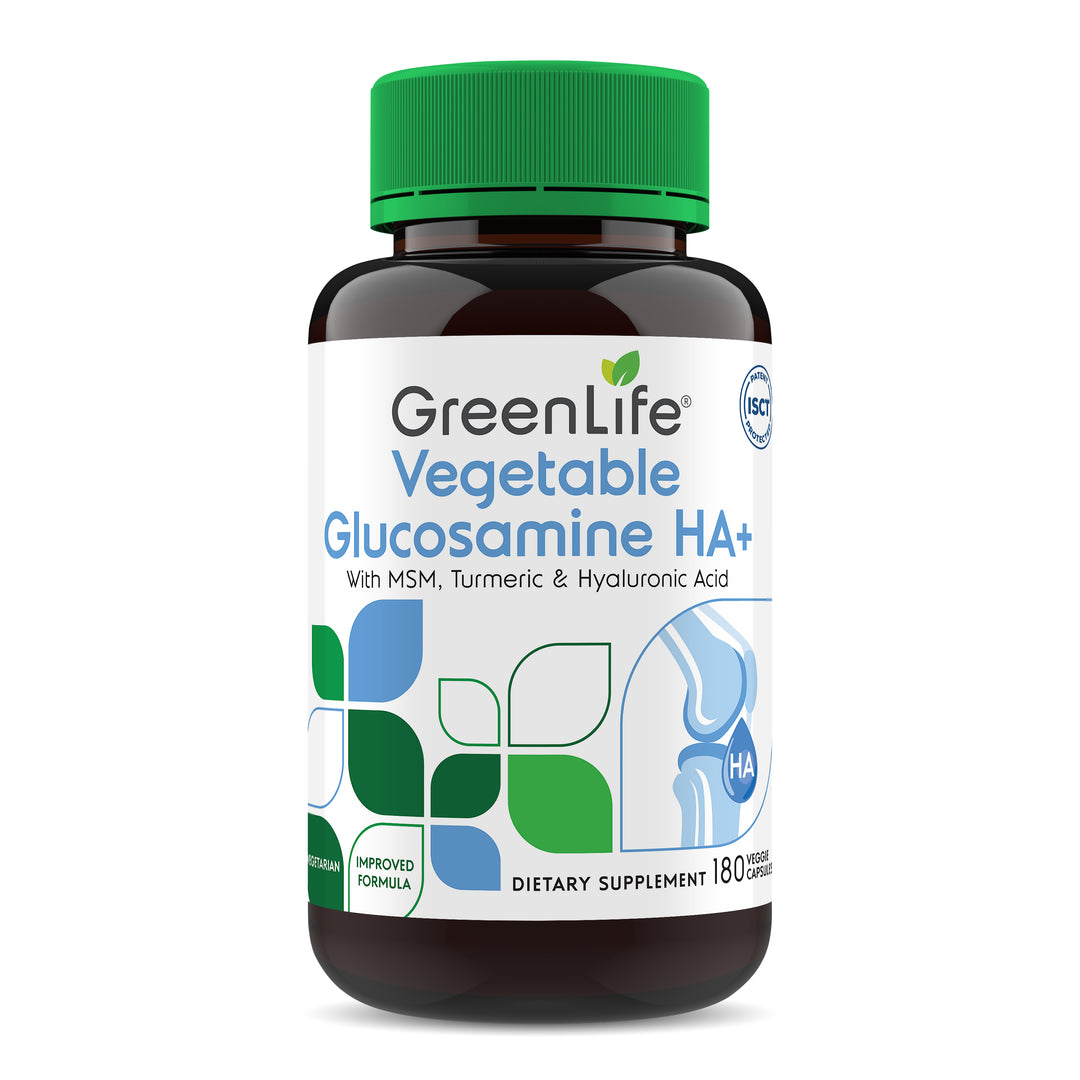 Vegetable Glucosamine HA+ with MSM, Turmeric &amp; Hyaluronic Acid 180 veggie capsules