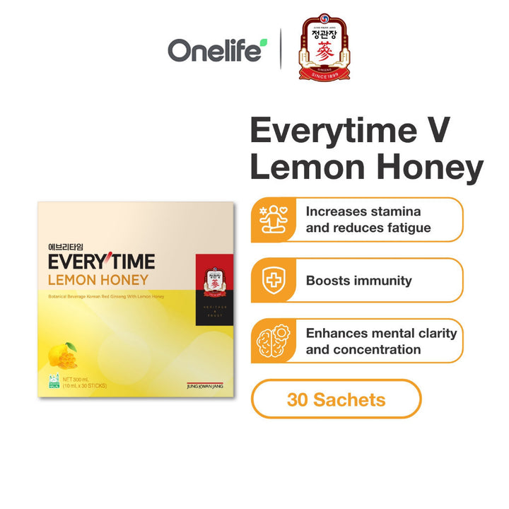 Korean Red Ginseng Everytime V - Lemon Honey Flavour 10ml (30 sticks)