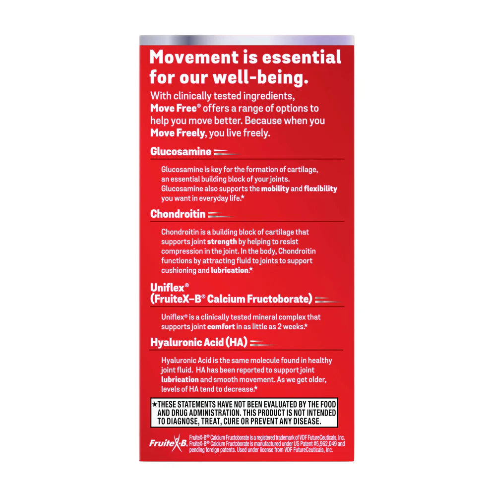 [Bundle of 2 @ 40%] Move Free Advanced (Glucosamine 1500mg + Chondroitin 200mg) Joint Supplements 80 tablets