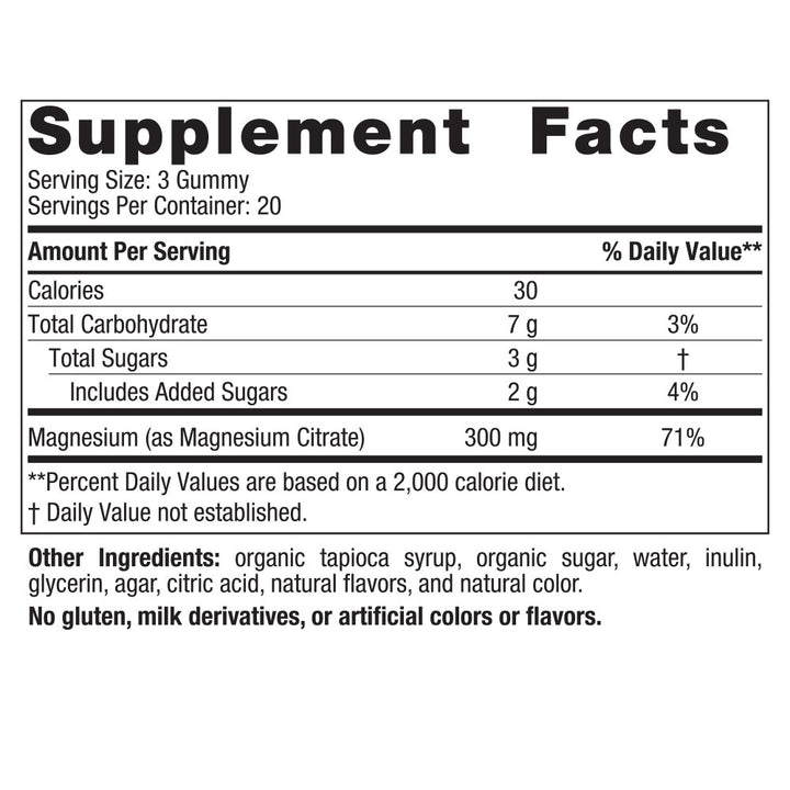 Magnesium 300mg - 60 Gummies