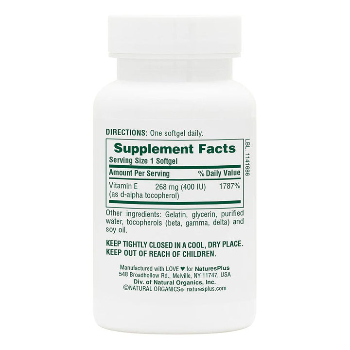 Vitamin E 400 IU Mixed Tocopherol Softgels